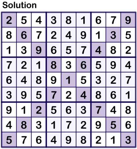 sudoku anwers